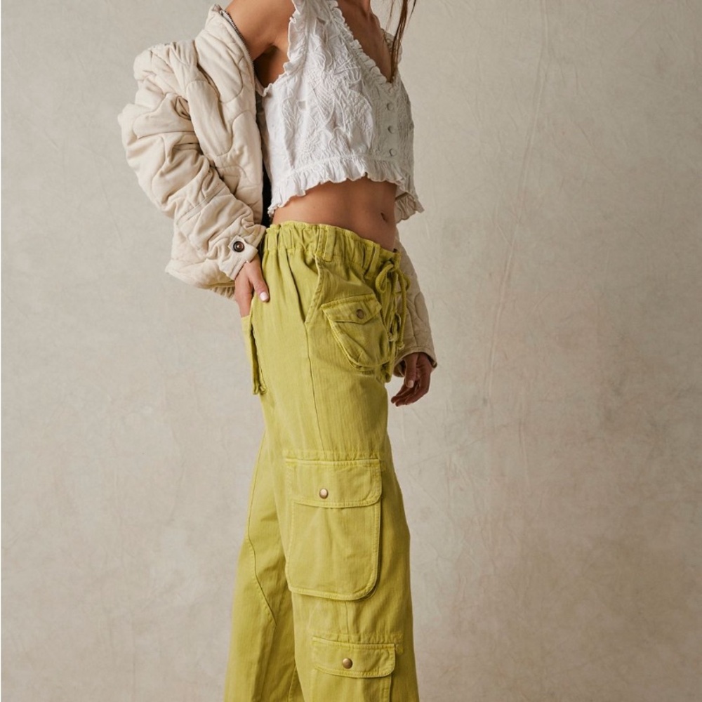 Free People Tahiti Cargo Pants S Citronelle